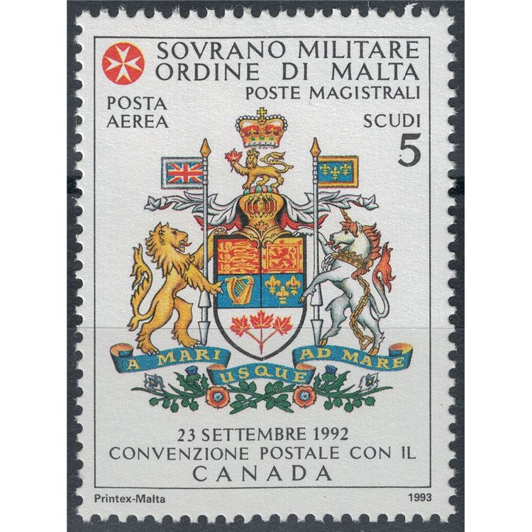 SMOM 1993 Convenzione Postale con Canada MNH**