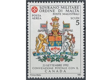 SMOM 1993 Postal Agreement with Canada MNH**