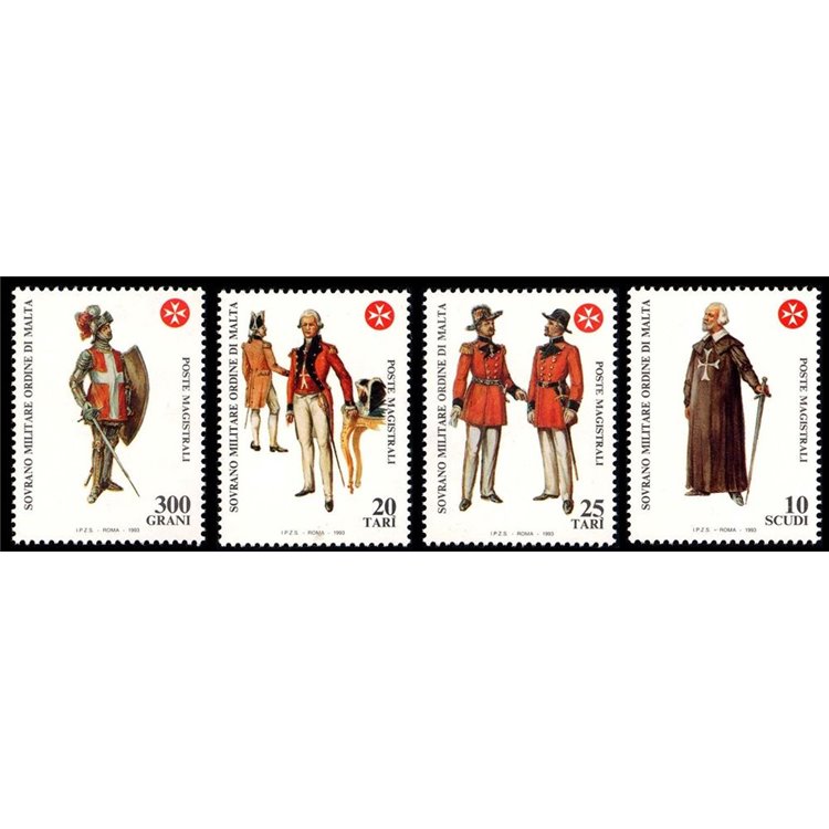 SMOM 1993 Antiche uniformi, 7ª serie 4v MNH**