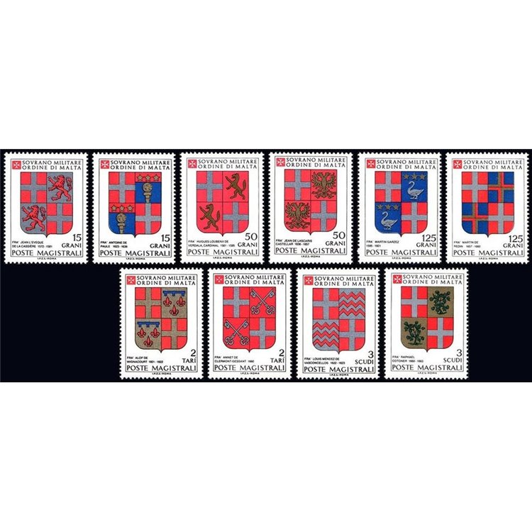 SMOM 1991 Coats of Arms of the Grand Masters, 9th series 10v MNH**