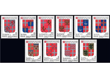 SMOM 1991 Stemmi dei Gran Maestri, 9ª serie 10v MNH**