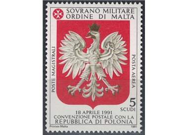 SMOM 1991 Convenzione postale con Polonia MNH**