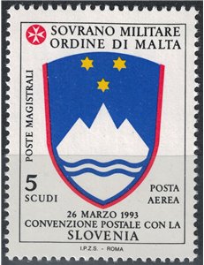 SMOM 1994 Convenzione postale con Slovenia MNH**