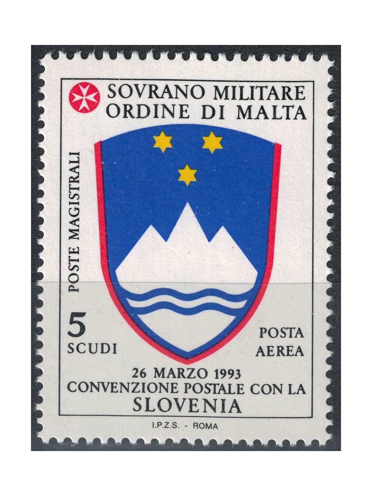SMOM 1994 Postal Agreement with Slovenia MNH**