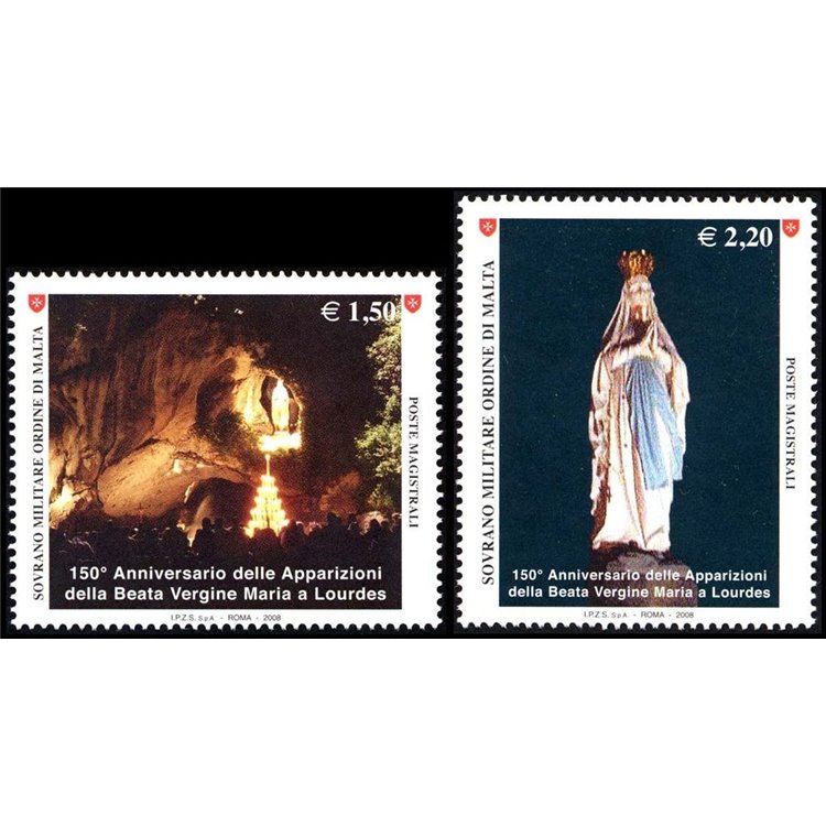 SMOM 2008 Virgin Mary, Lourdes 2v MNH**