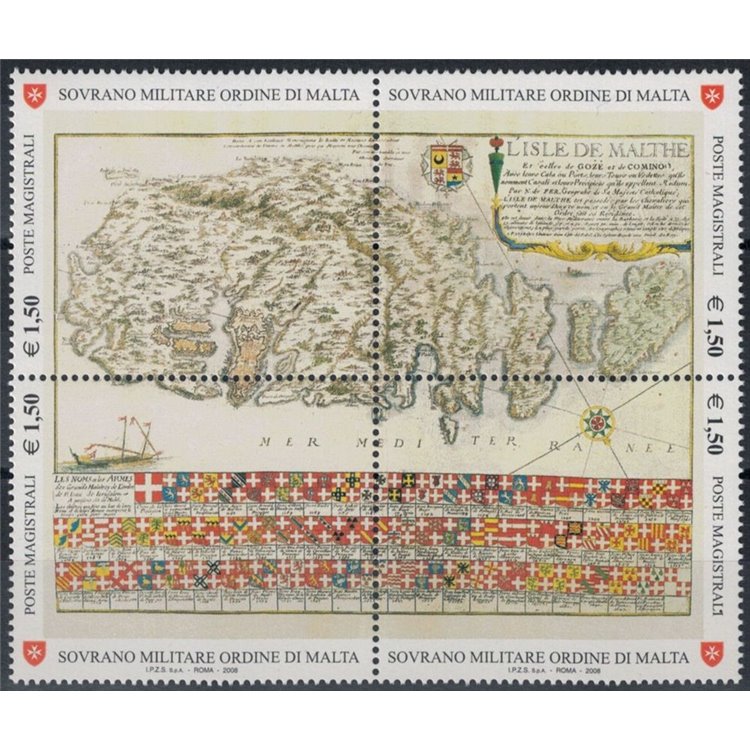 SMOM 2008 Antiche tavole geografiche 4v MNH**