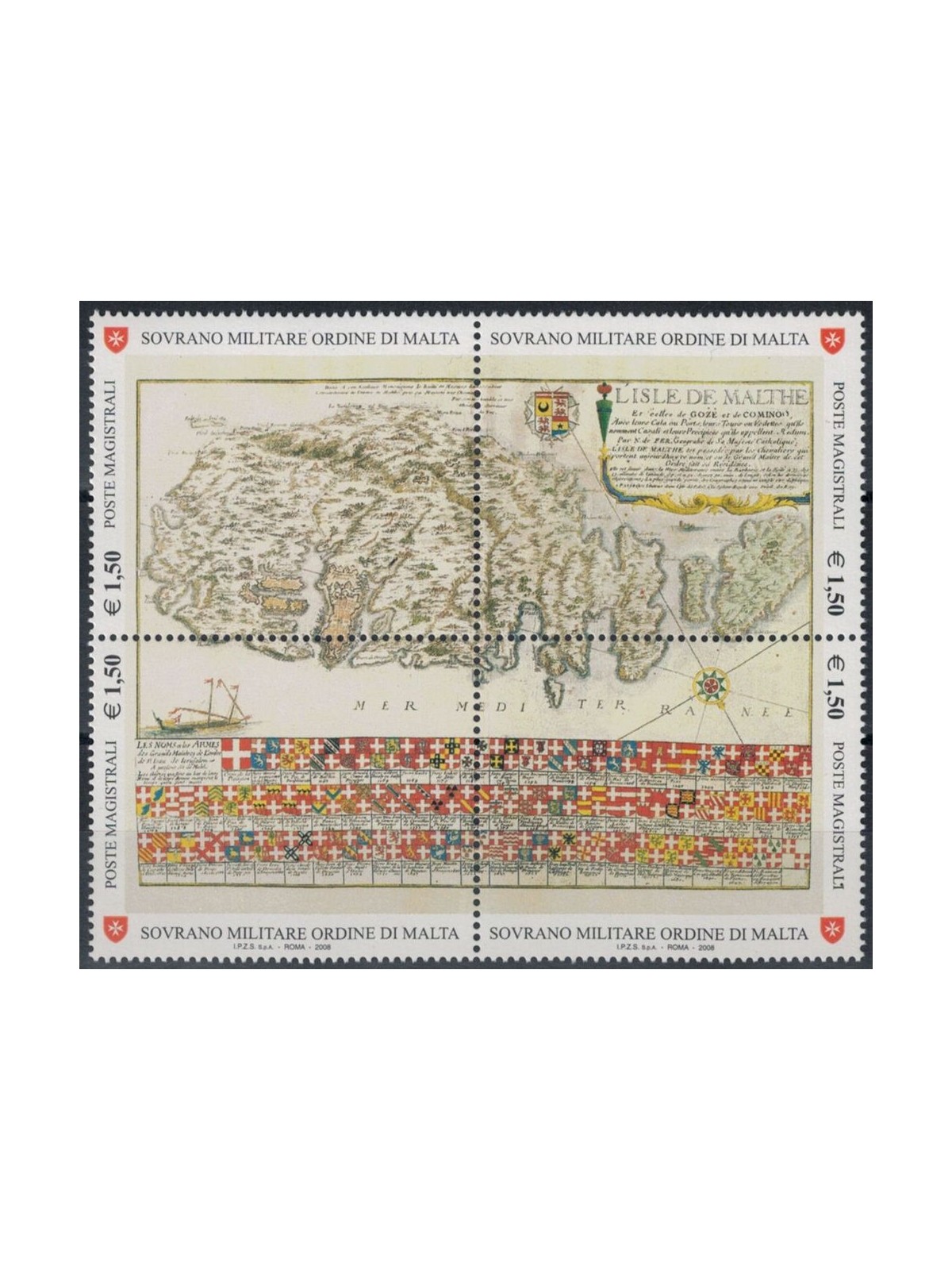 SMOM 2008 Antiche tavole geografiche 4v MNH**