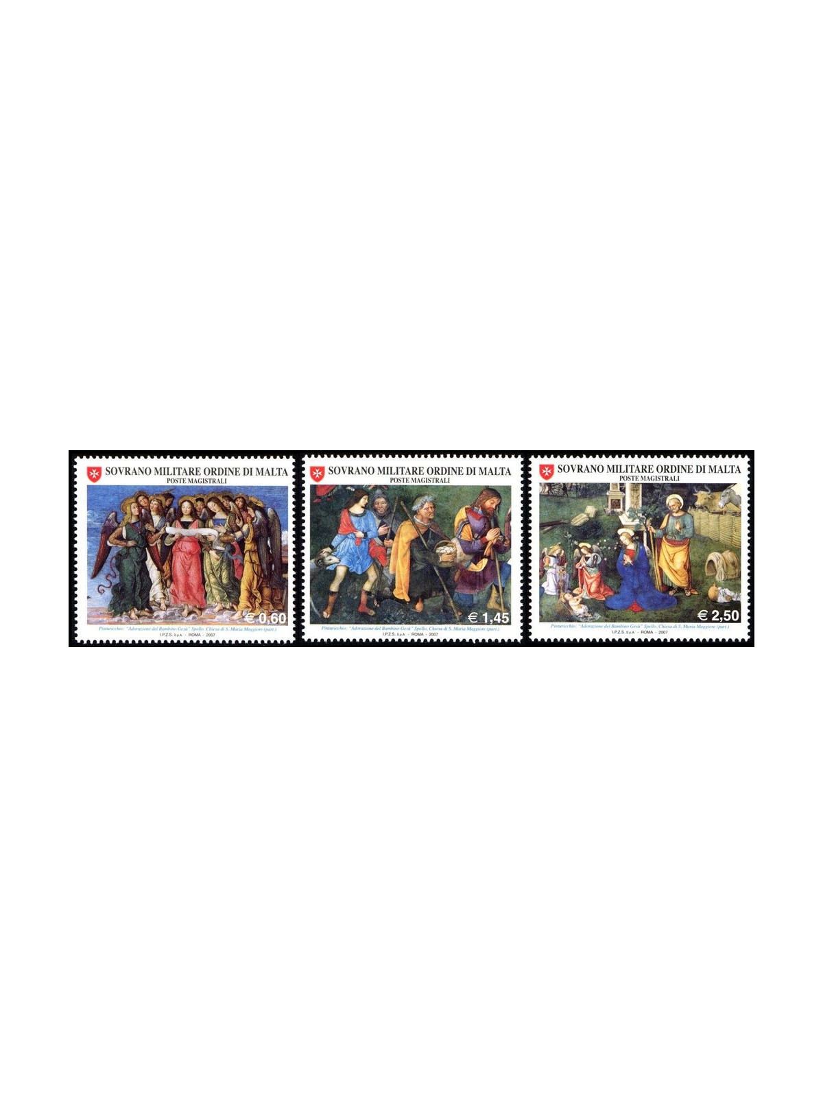 SMOM 2007 Christmas 3v MNH**