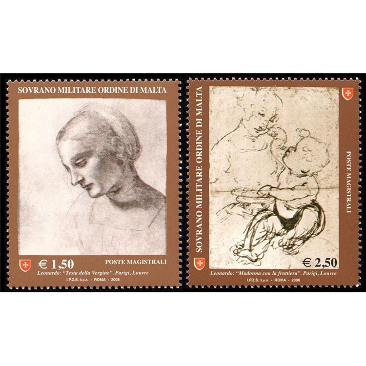 SMOM 2008 Il disegno nell'arte (1ª serie) 2v MNH**