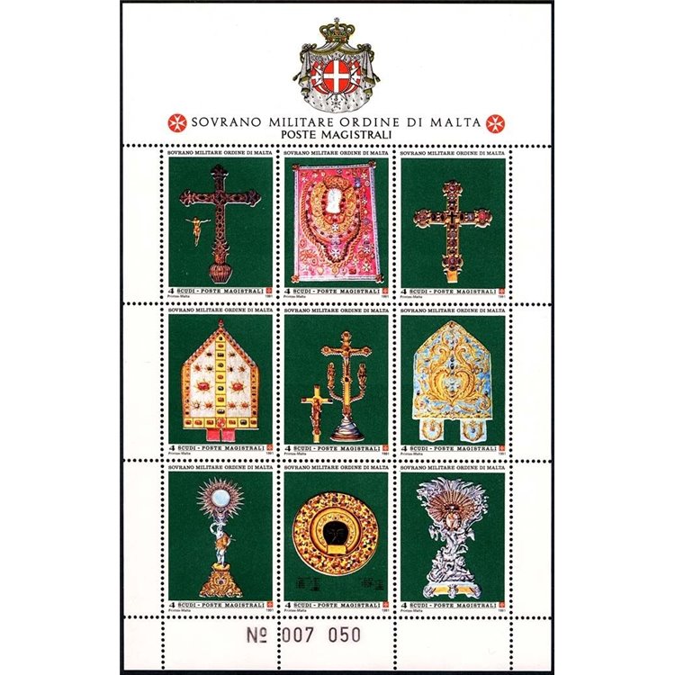 SMOM 1991 Arredi Sacri, miniature dal manoscritto BF MNH**