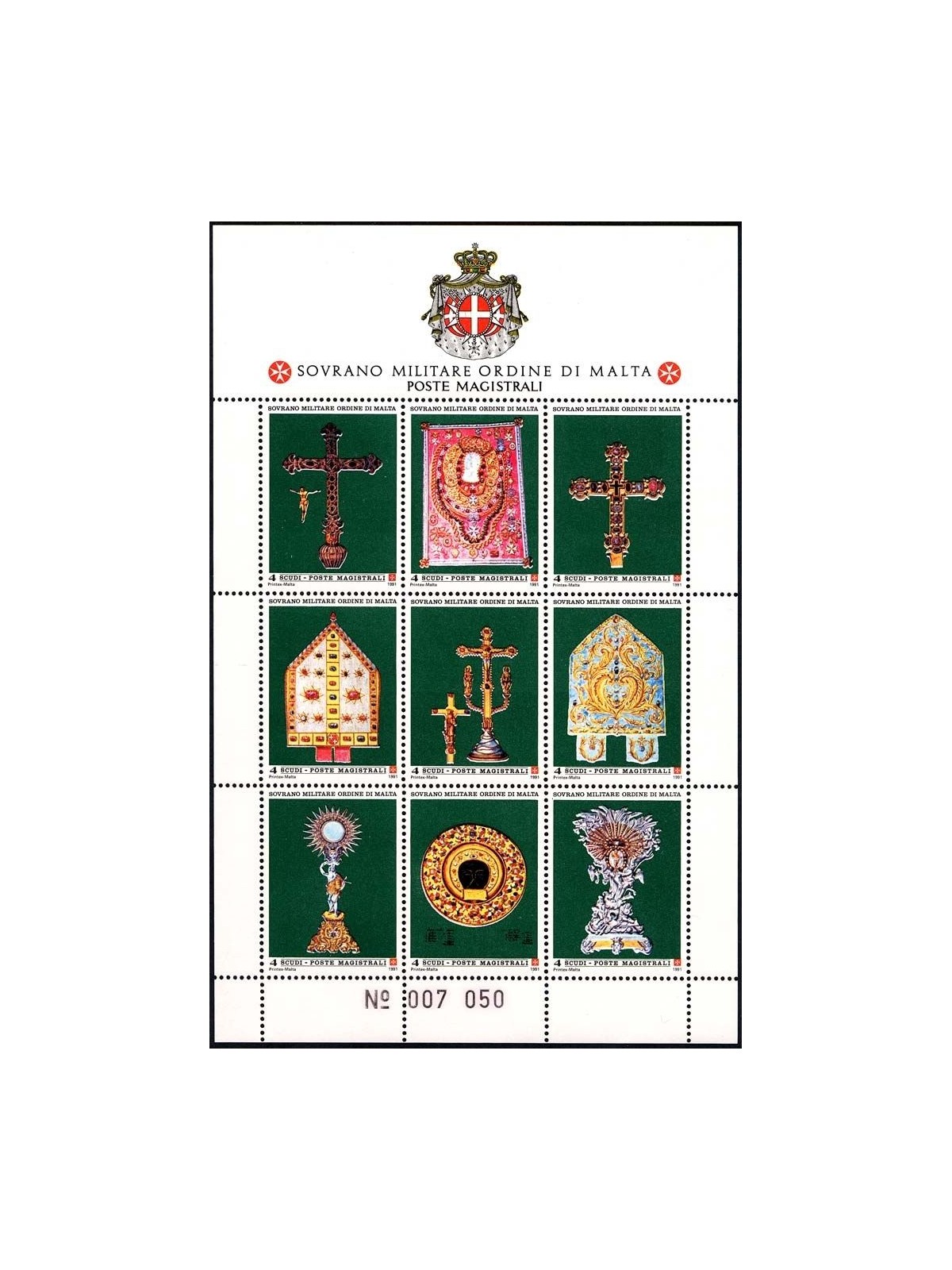 SMOM 1991 Sacred Furnishings, miniatures from the manuscript s/s MNH**