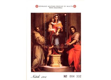SMOM 1991 Christmas s/s MNH**