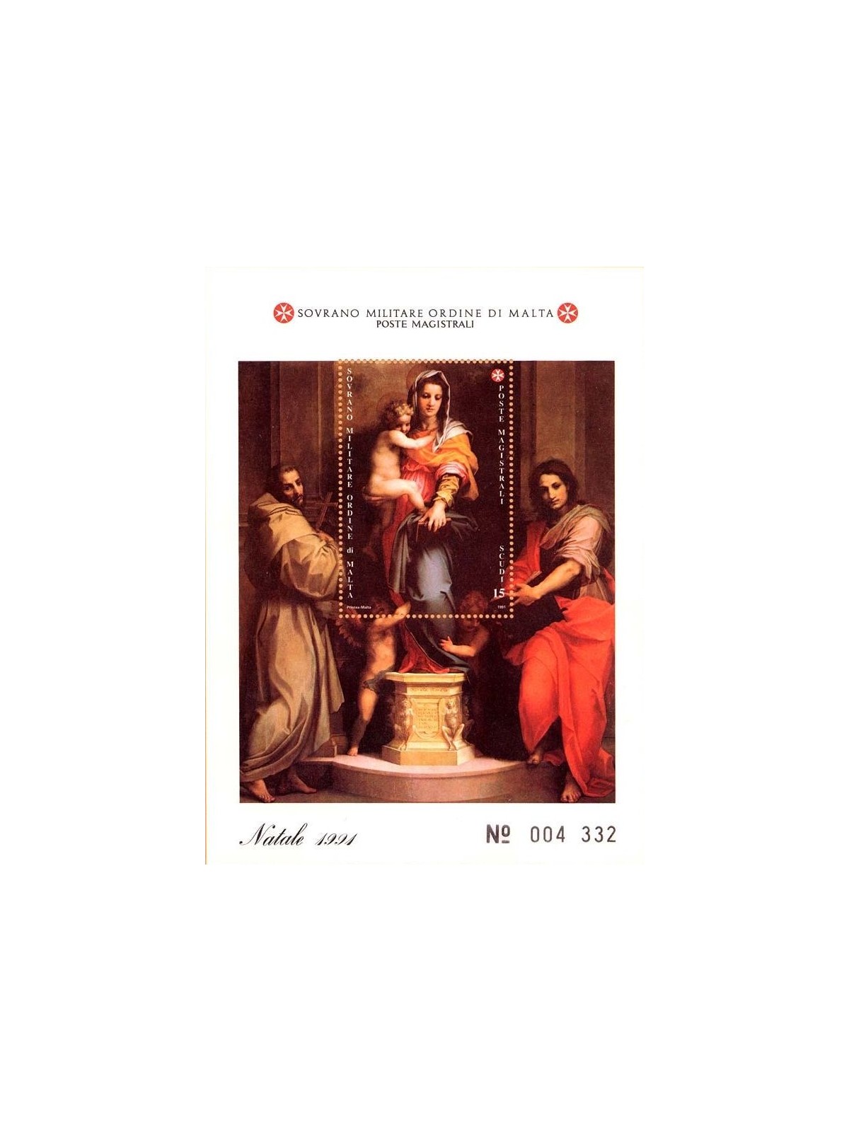 SMOM 1991 Natale BF MNH**