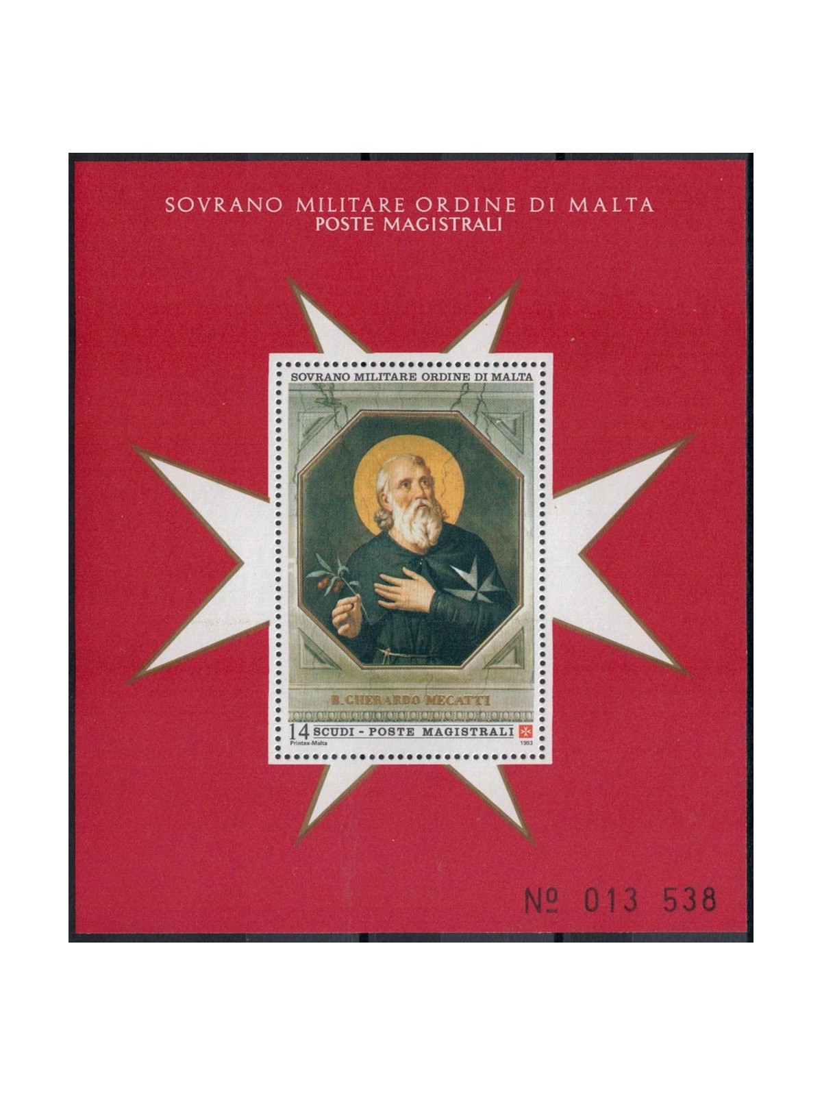 SMOM 1993 San Gherardo s/s MNH**