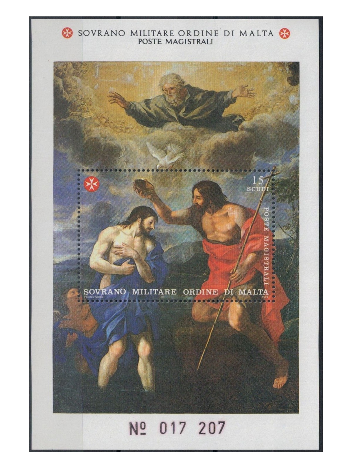 SMOM 1993 St. John the Baptist s/s MNH**