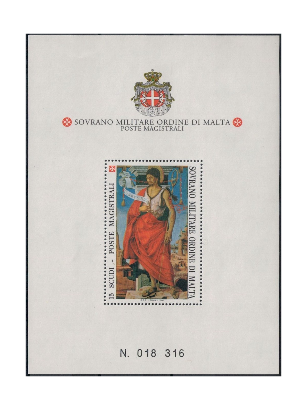 SMOM 1994 St. John the Baptist s/s MNH**