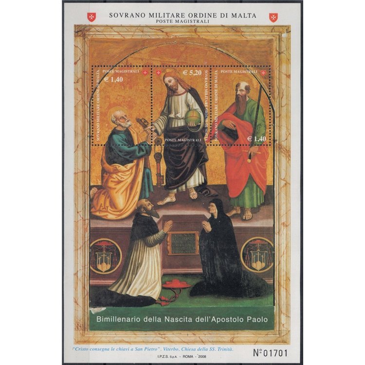 SMOM 2008 Apostolo Paolo BF MNH**