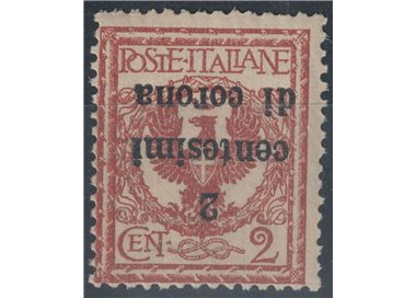 TRENTO E TRIESTE 1919 Varietà 2c su 2c rosso bruno soprast. capovolta MNH**
