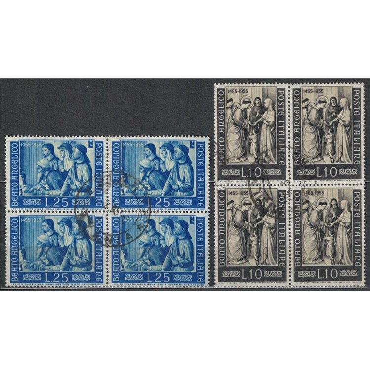 ITALY 1955 Beato Angelico in block of four 2v us