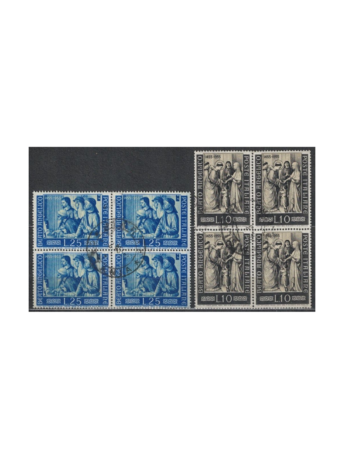 ITALY 1955 Beato Angelico in block of four 2v us