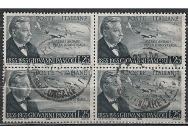 ITALY 1955 Giovanni Pascoli in block of four us