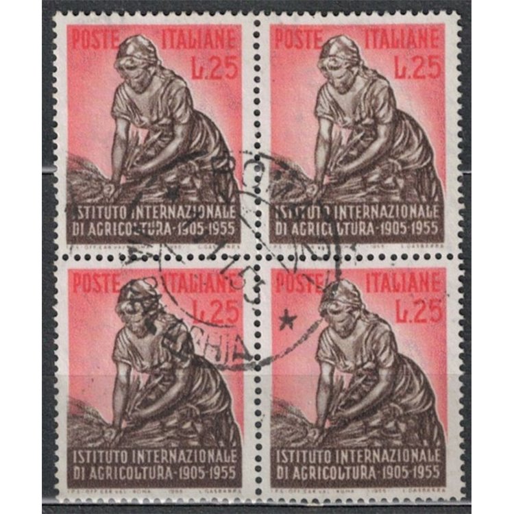 ITALY 1955 Institute of Agriculture in block of four us