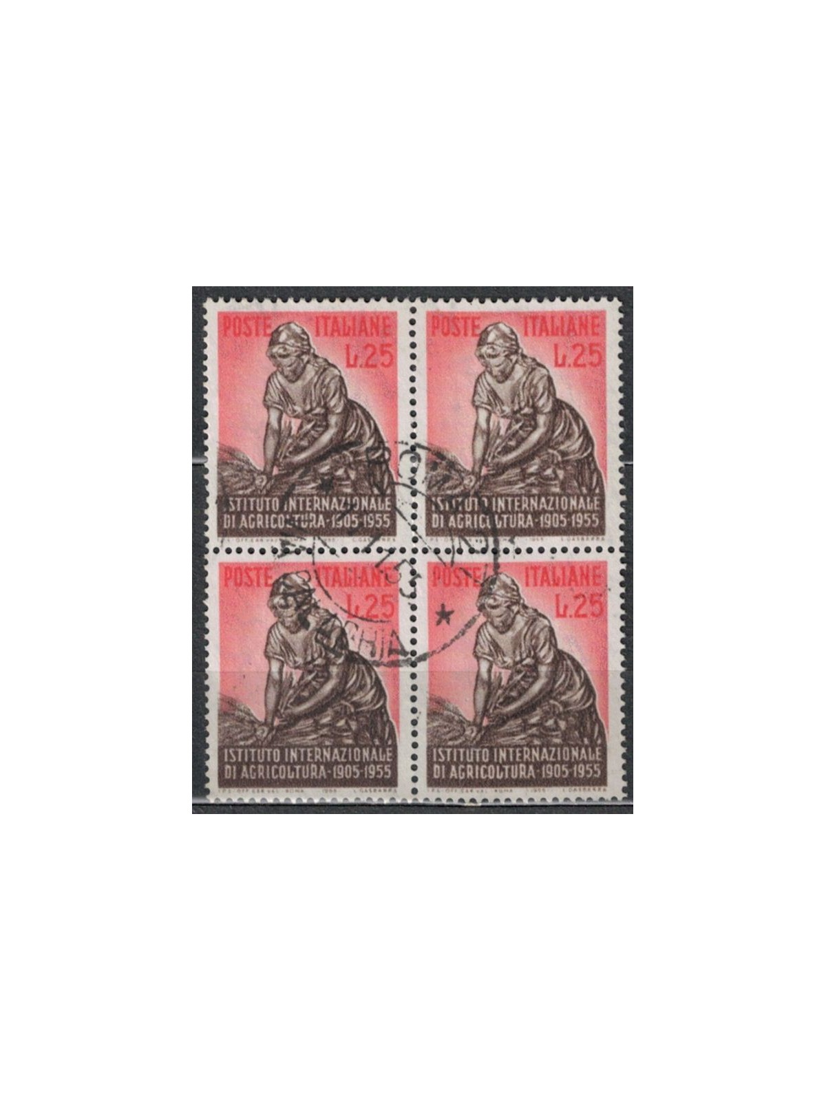 ITALY 1955 Institute of Agriculture in block of four us