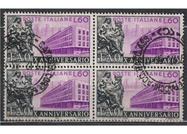 ITALIA 1955 Anniversario Fao (quartina) us