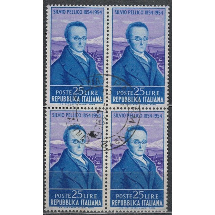 ITALY 1955 Silvio Pellico in block of four us