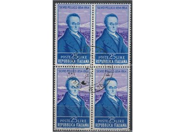 ITALY 1955 Silvio Pellico in block of four us