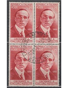 ITALIA 1955 Giacomo Matteotti in quartina us