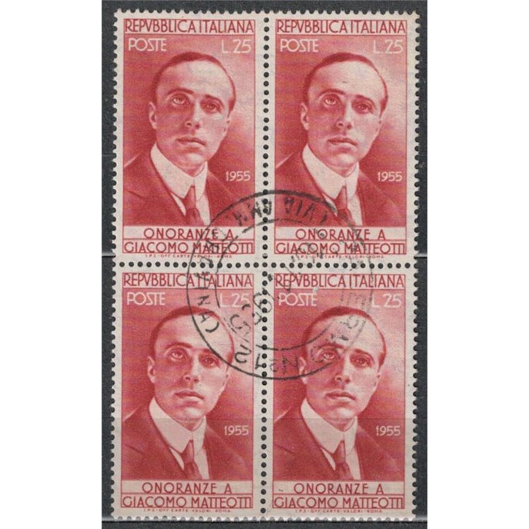 ITALY 1955 Giacomo Matteotti in block of four us