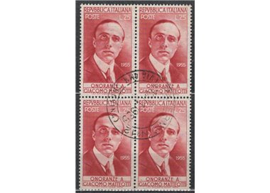 ITALIA 1955 Giacomo Matteotti in quartina us