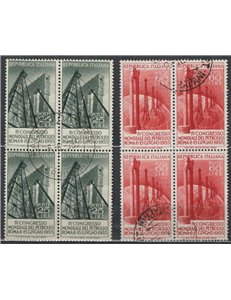 ITALIA 1955 Congresso mondiale del petrolio in quartina 2v us