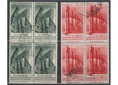 ITALY 1955 World Petroleum Congress in block of four 2v us