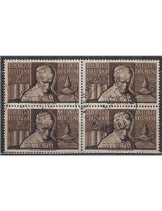 ITALY 1955 Antonio Rosmini in block of four us