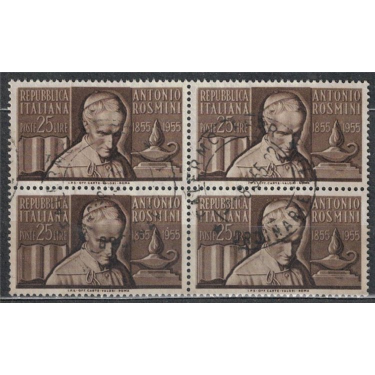 ITALY 1955 Antonio Rosmini in block of four us