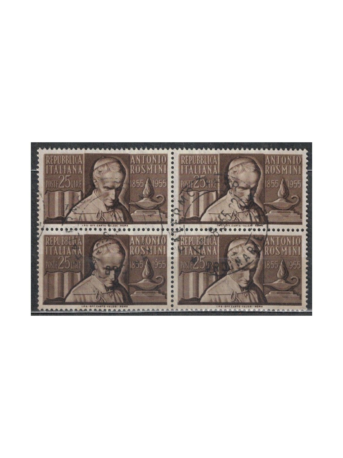 ITALY 1955 Antonio Rosmini in block of four us