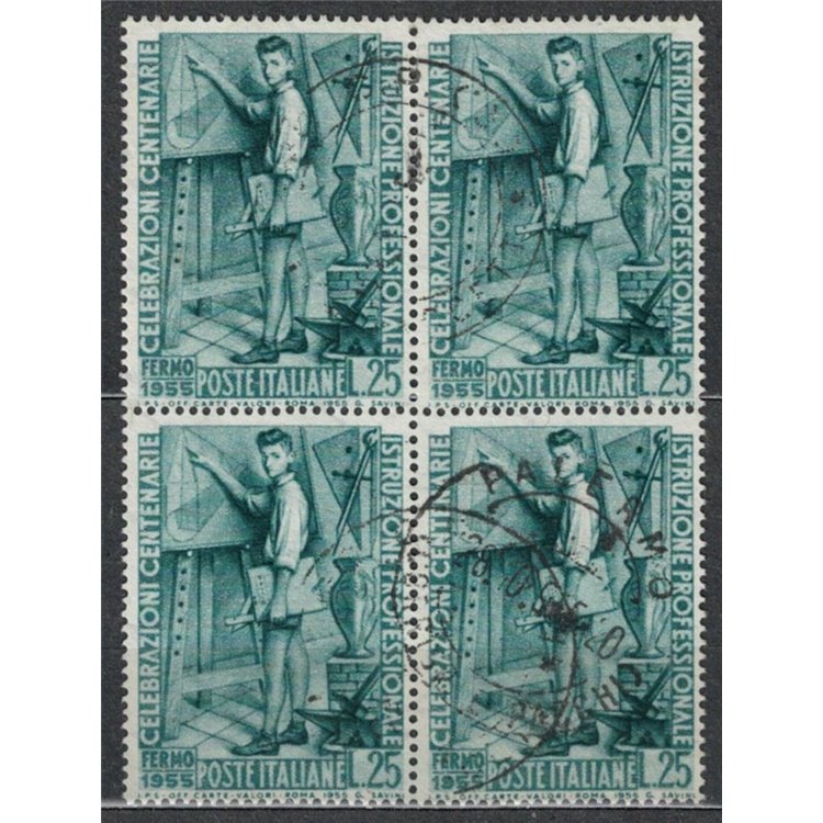 ITALY 1955 Vocational education in block of four us
