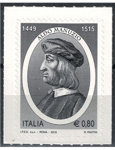 ITALIA 2015 Aldo Manuzio MNH**