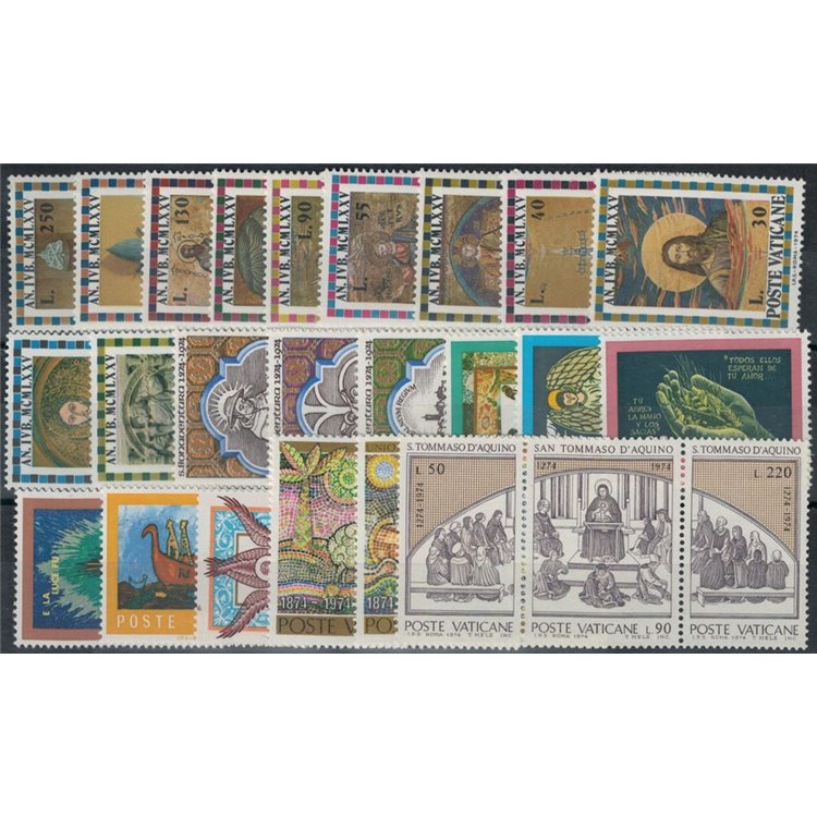 VATICAN 1974 Complete Year 25v MNH**