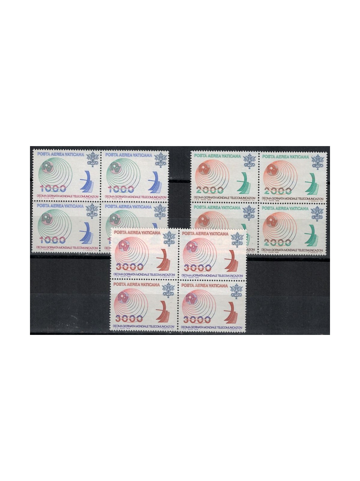 VATICANO 1978 Telecomunicazioni in quartina 3v MNH**