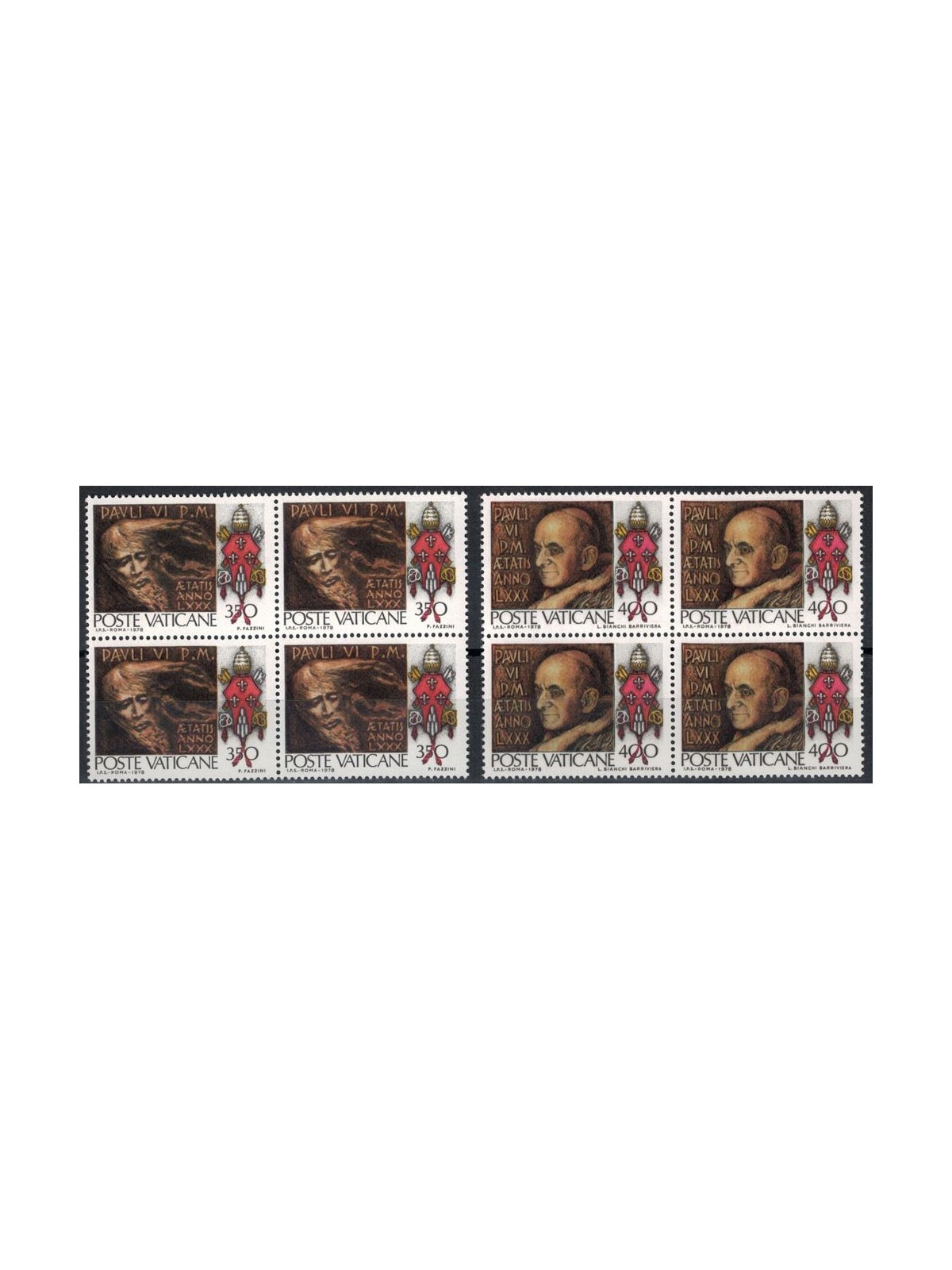VATICANO 1978 Genetliaco di Paolo VI in quartina 2v MNH**