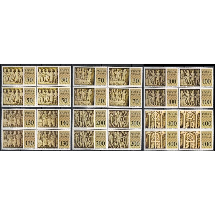 VATICANO 1977 Sarcofaghi paleocristiani in quartina 6v MNH**