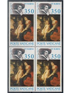 VATICAN 1977 Pier Paolo Rubens in block of four MNH**