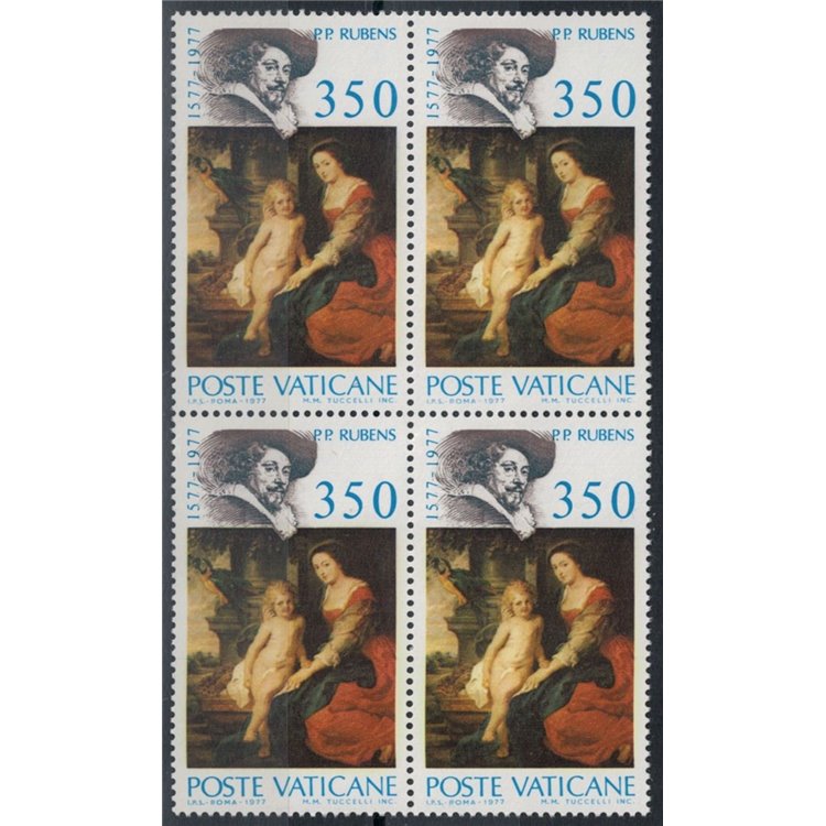VATICAN 1977 Pier Paolo Rubens in block of four MNH**