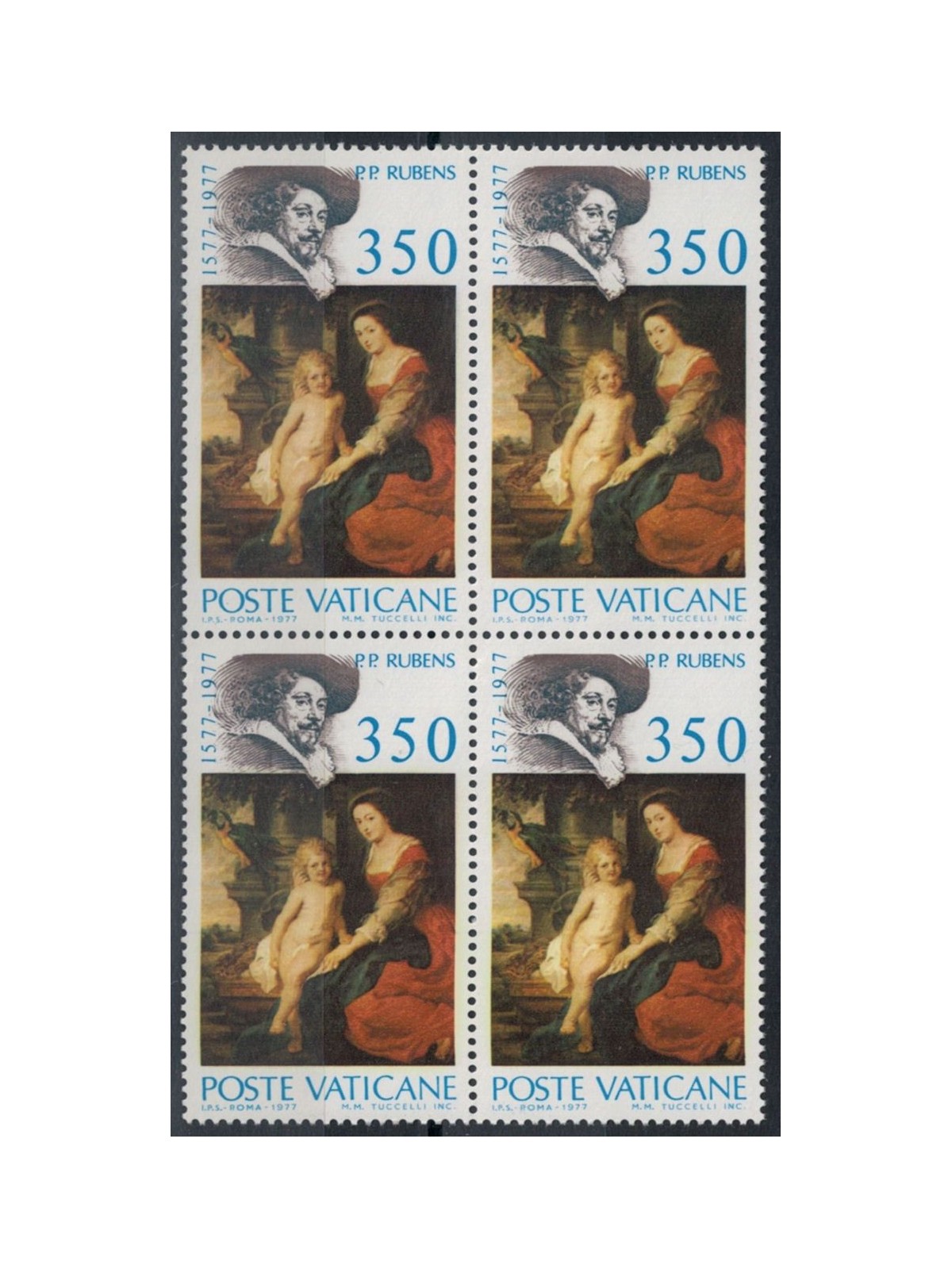 VATICAN 1977 Pier Paolo Rubens in block of four MNH**