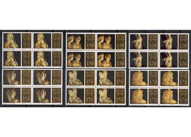 VATICAN 1977 Masterpieces of classical sculpture in block of four 6v MNH**