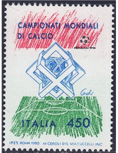 ITALIA 1989 Campionati mondiali di calcio MNH**