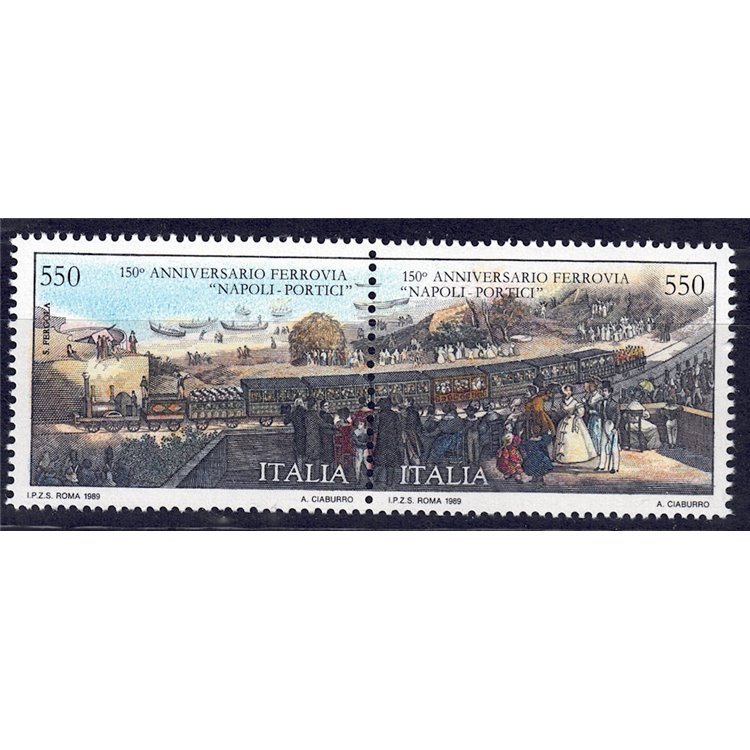 ITALY 1989 Naples-Portici Railway 2v MNH**